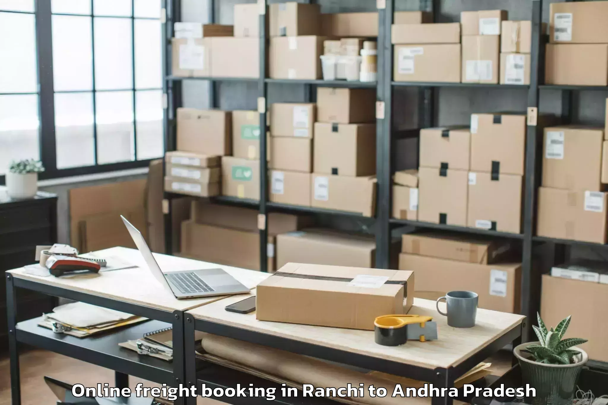 Trusted Ranchi to Pedakakani Online Freight Booking